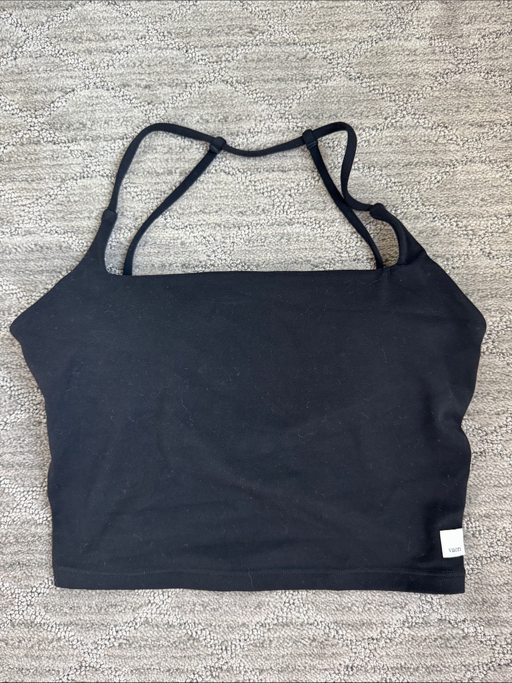 Vuori Black All The Feels Strappy Back Tank with built in bra